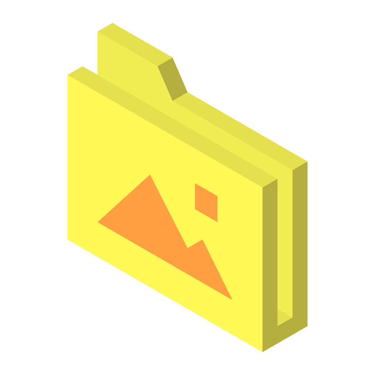 isometric color style pictures folder icon