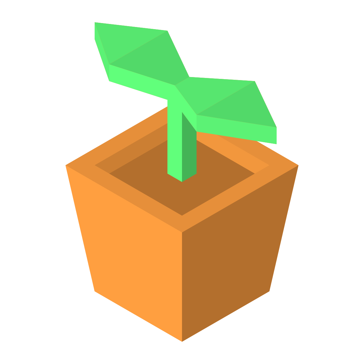 isometric color style potted plant icon
