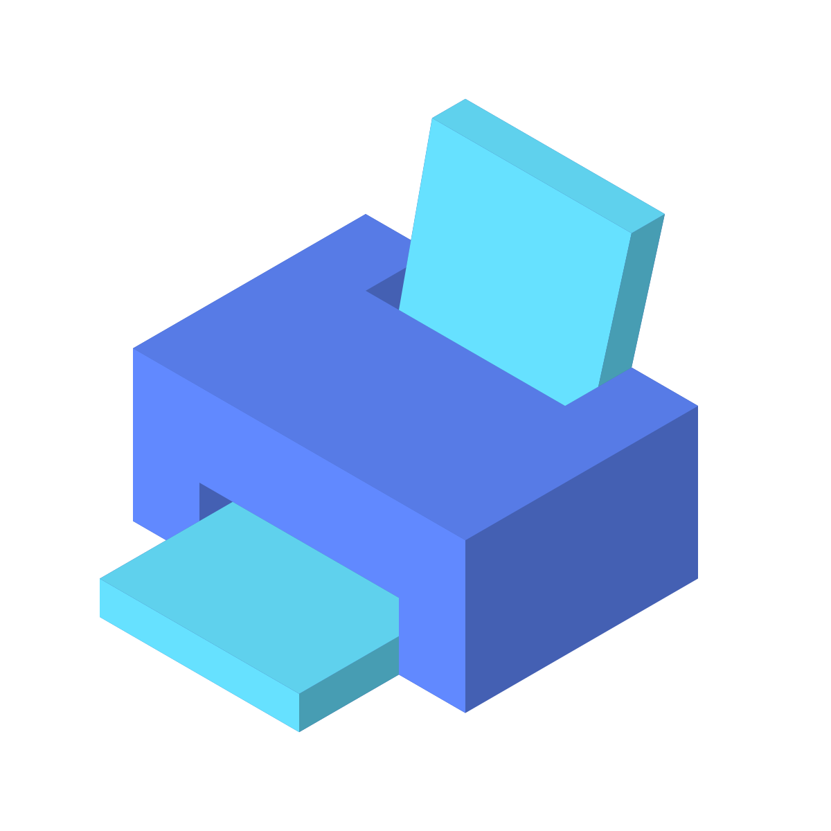 isometric color style print icon