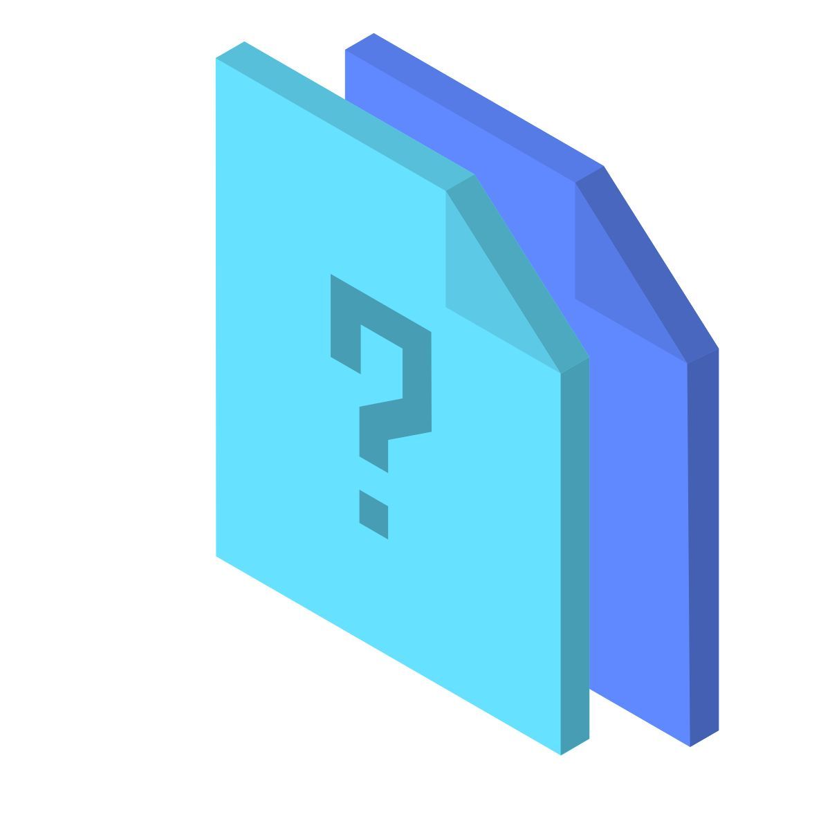 isometric color style questions icon