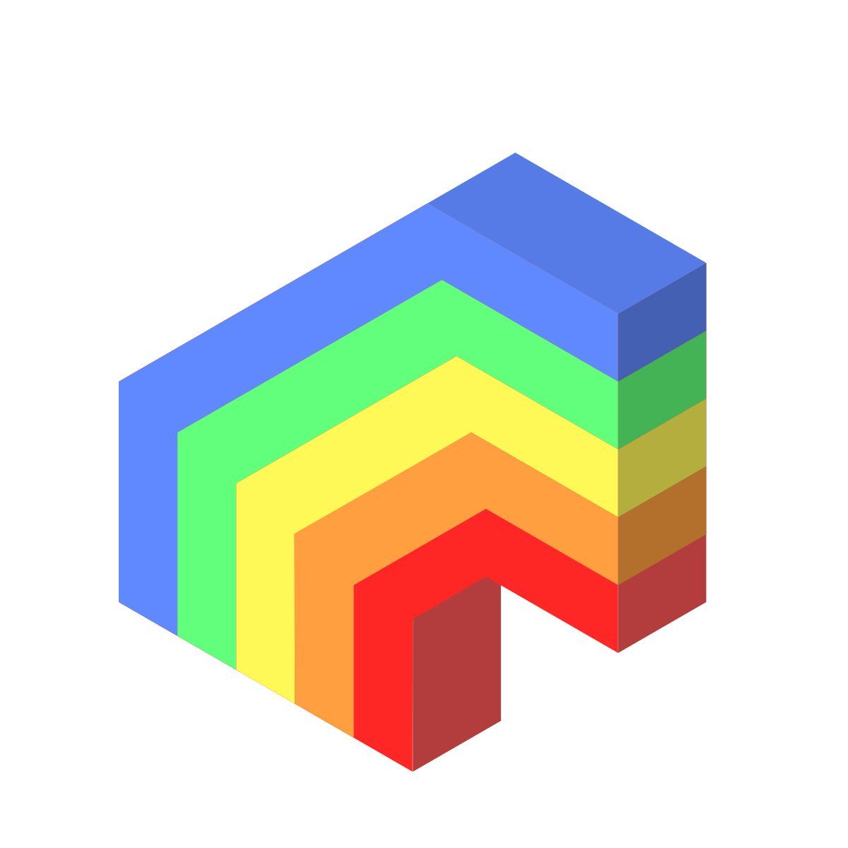 isometric color style 무지개 icon
