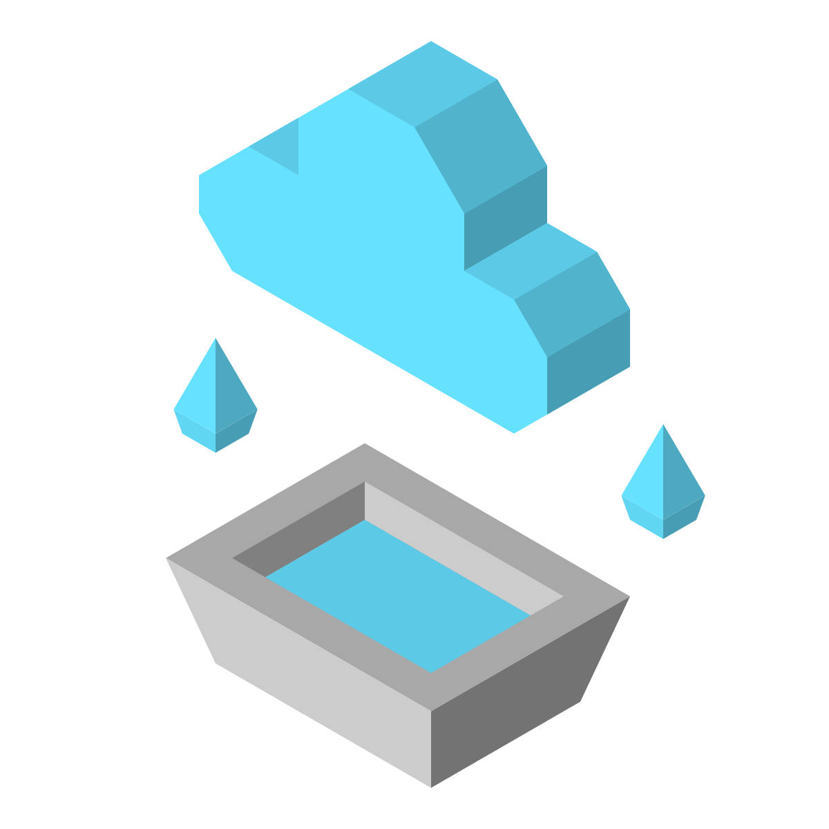 isometric color style rainwater catchment icon