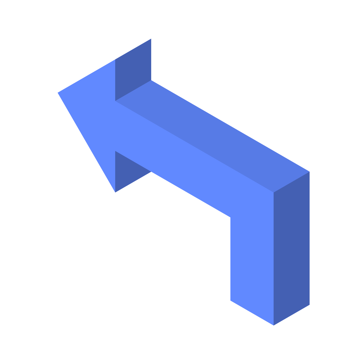 isometric color style reply arrow icon
