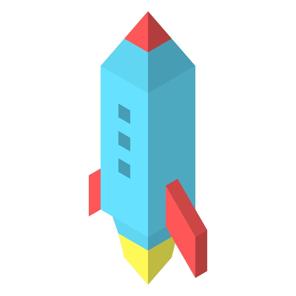 isometric color style fusée icon