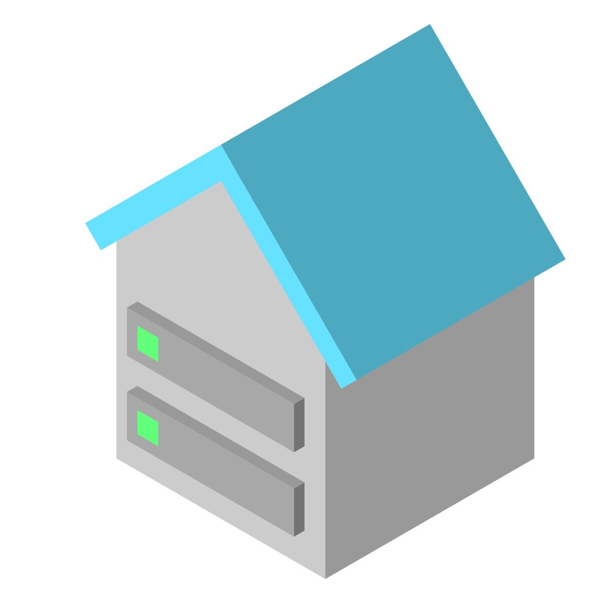 isometric color style 루트 서버 icon