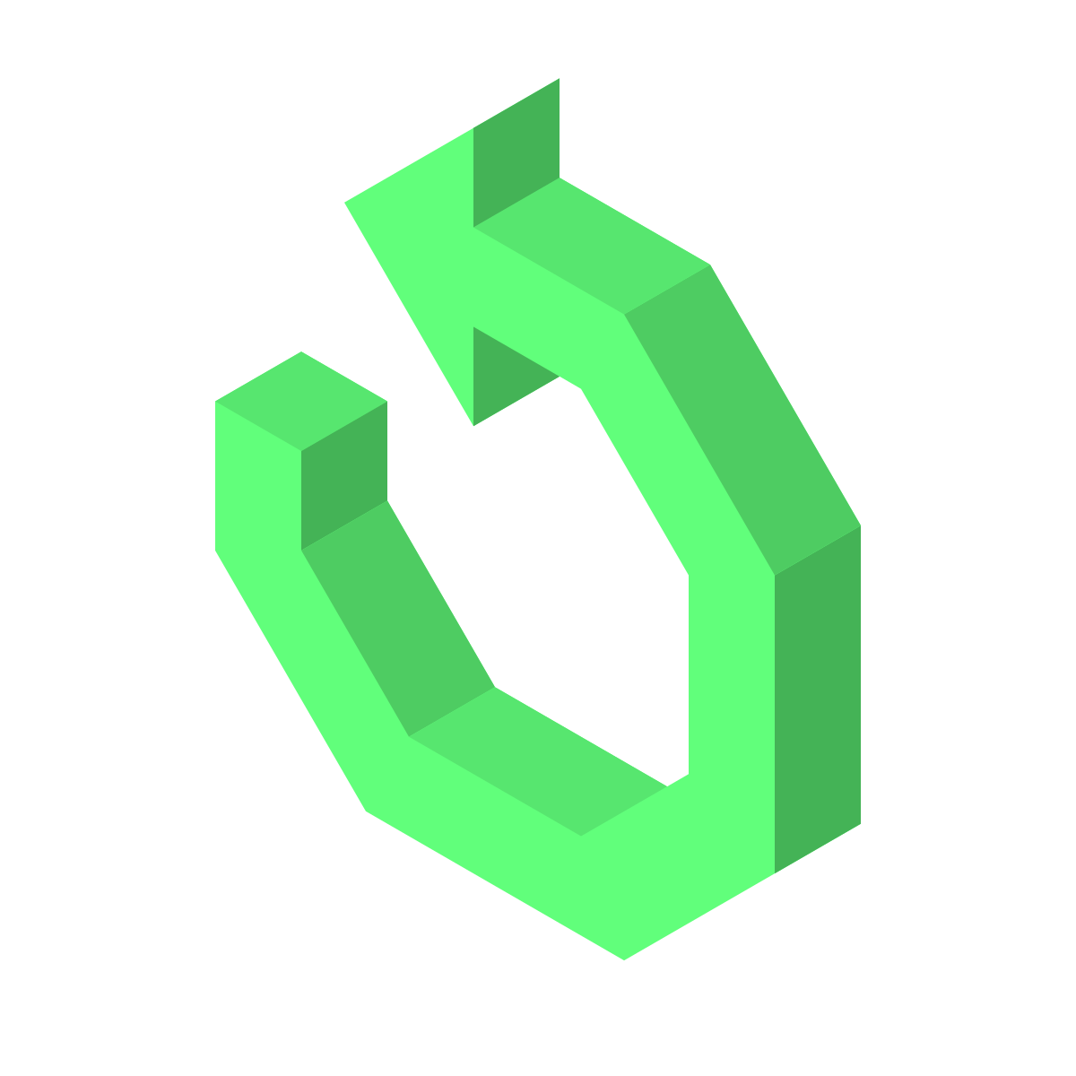 isometric color style rotate icon