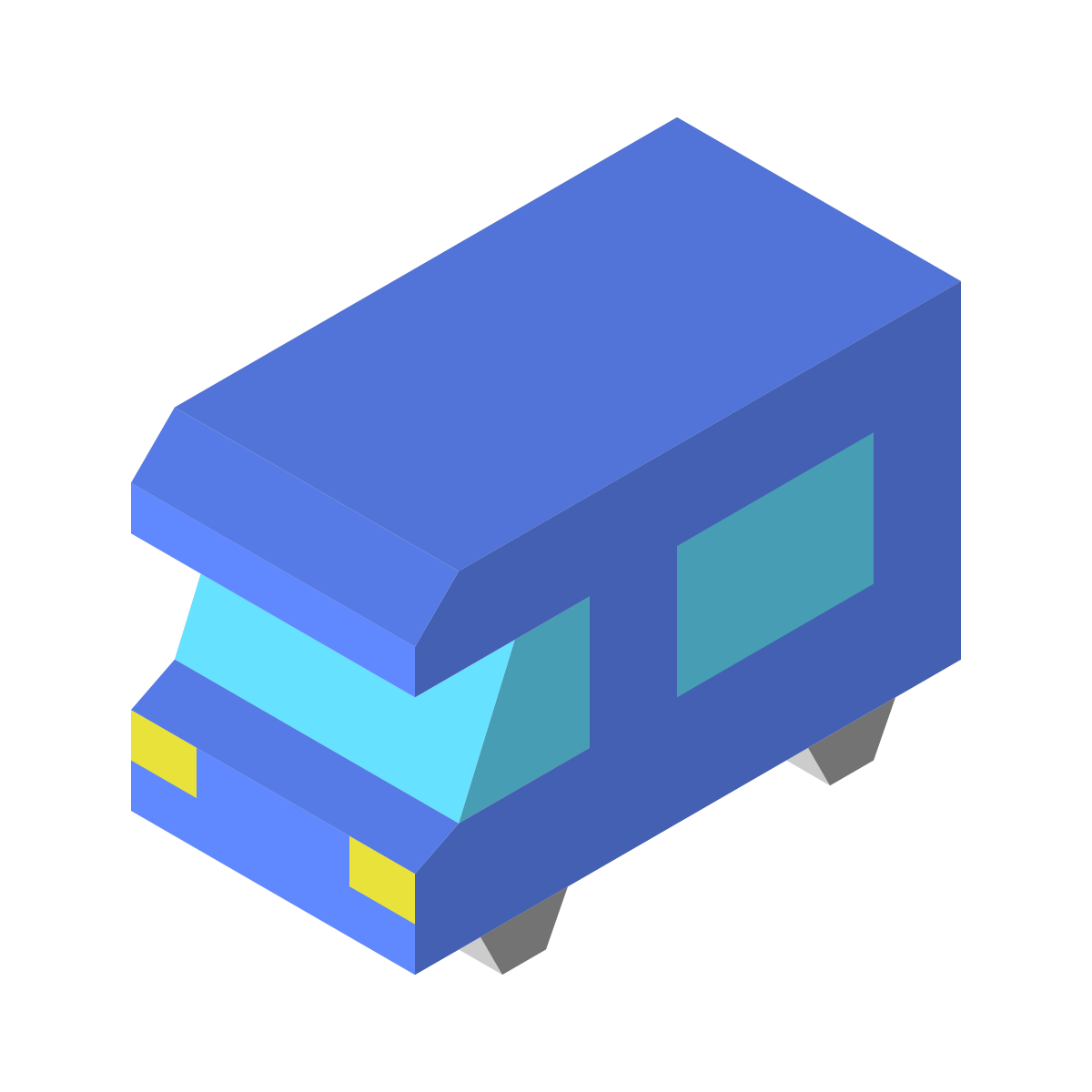 isometric color style rv campground icon