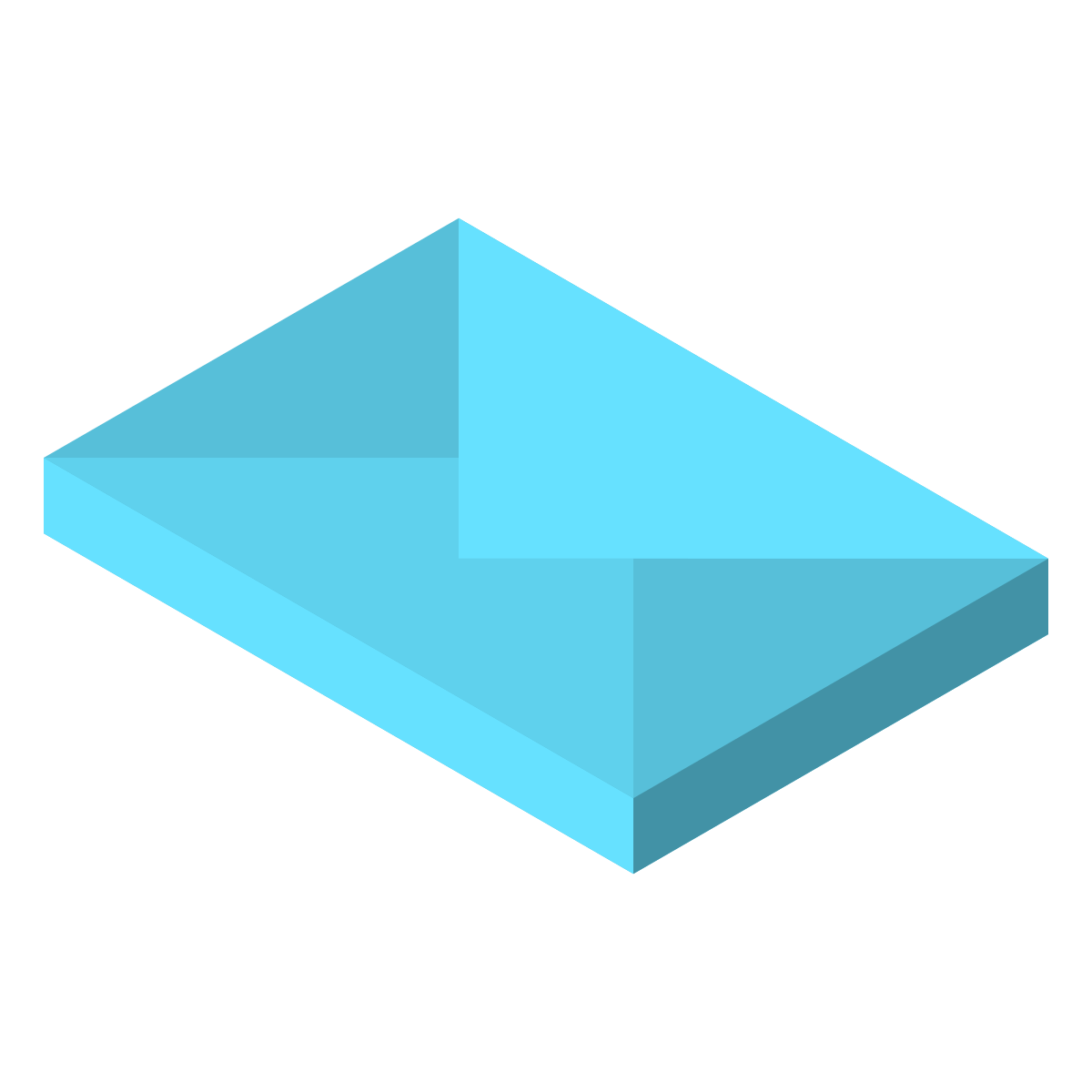 isometric color style secured letter icon