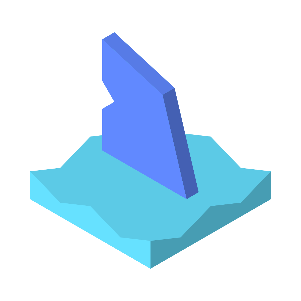 isometric color style shark icon