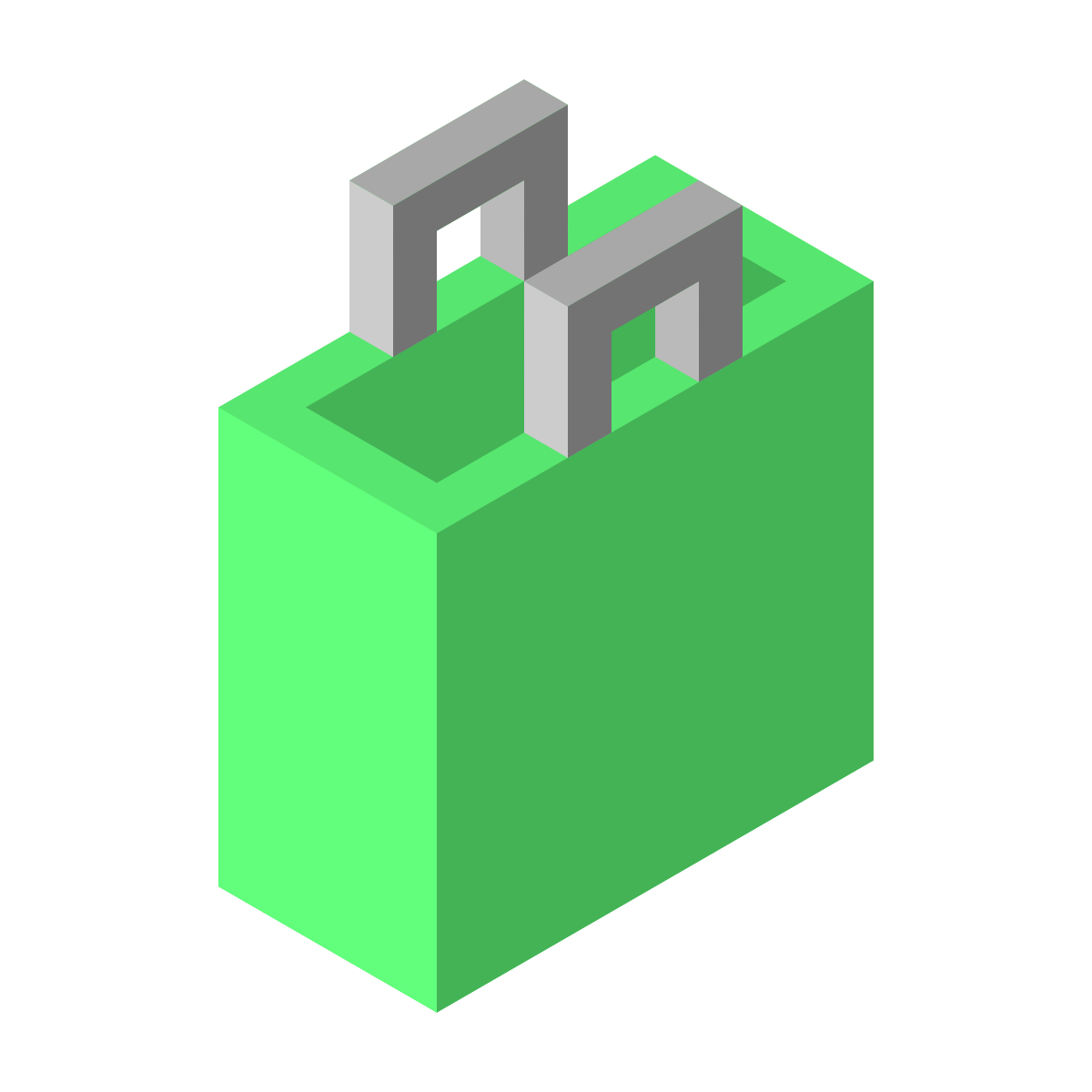 isometric color style shopping bag icon