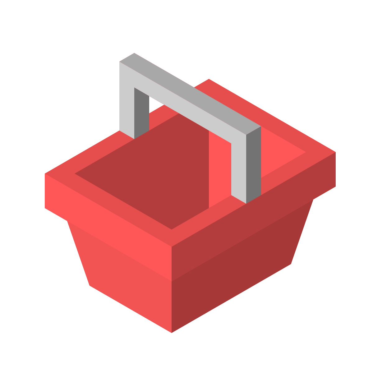 isometric color style shopping basket icon