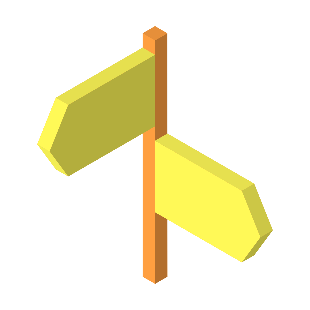 isometric color style signpost icon