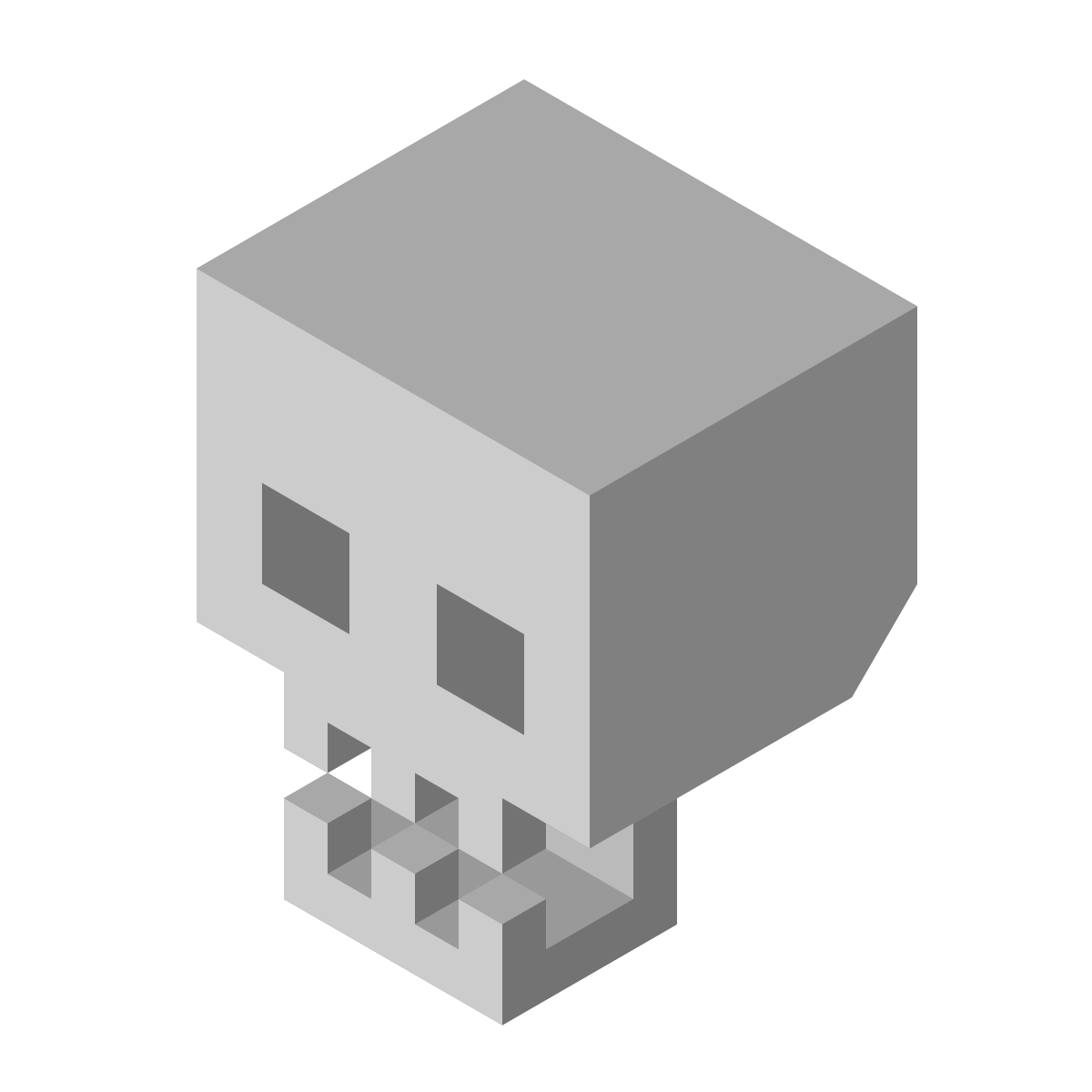 isometric color style skull icon