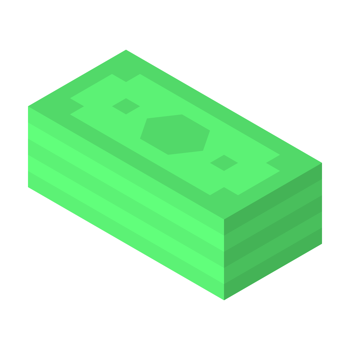 isometric color style stack of money icon
