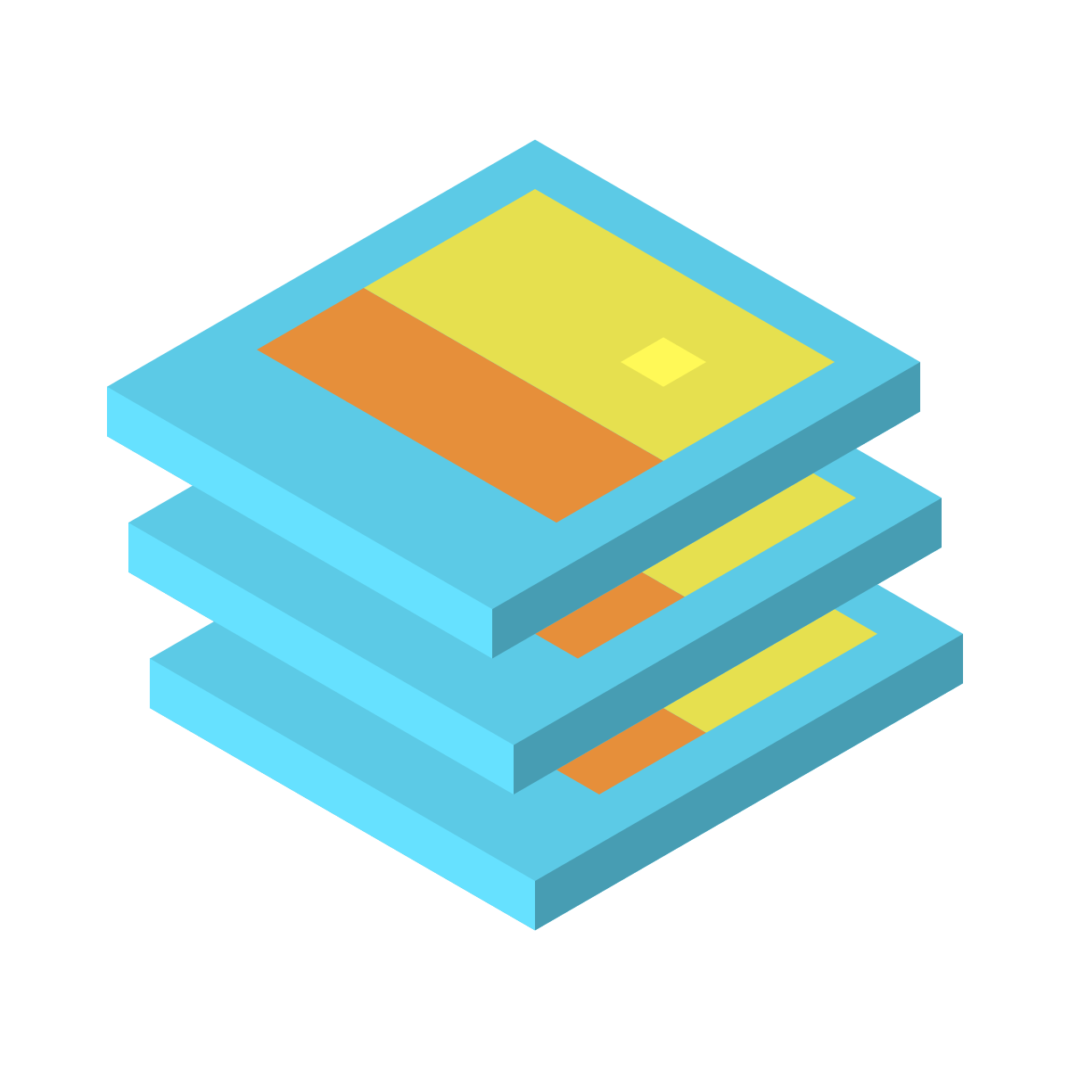 isometric color style stack of photos icon