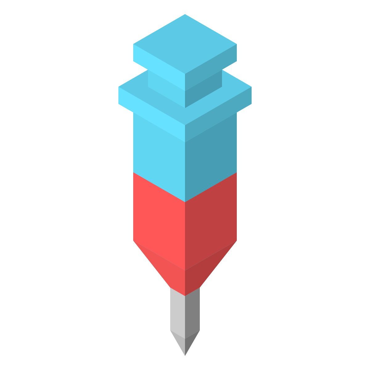 isometric color style 주사기 icon
