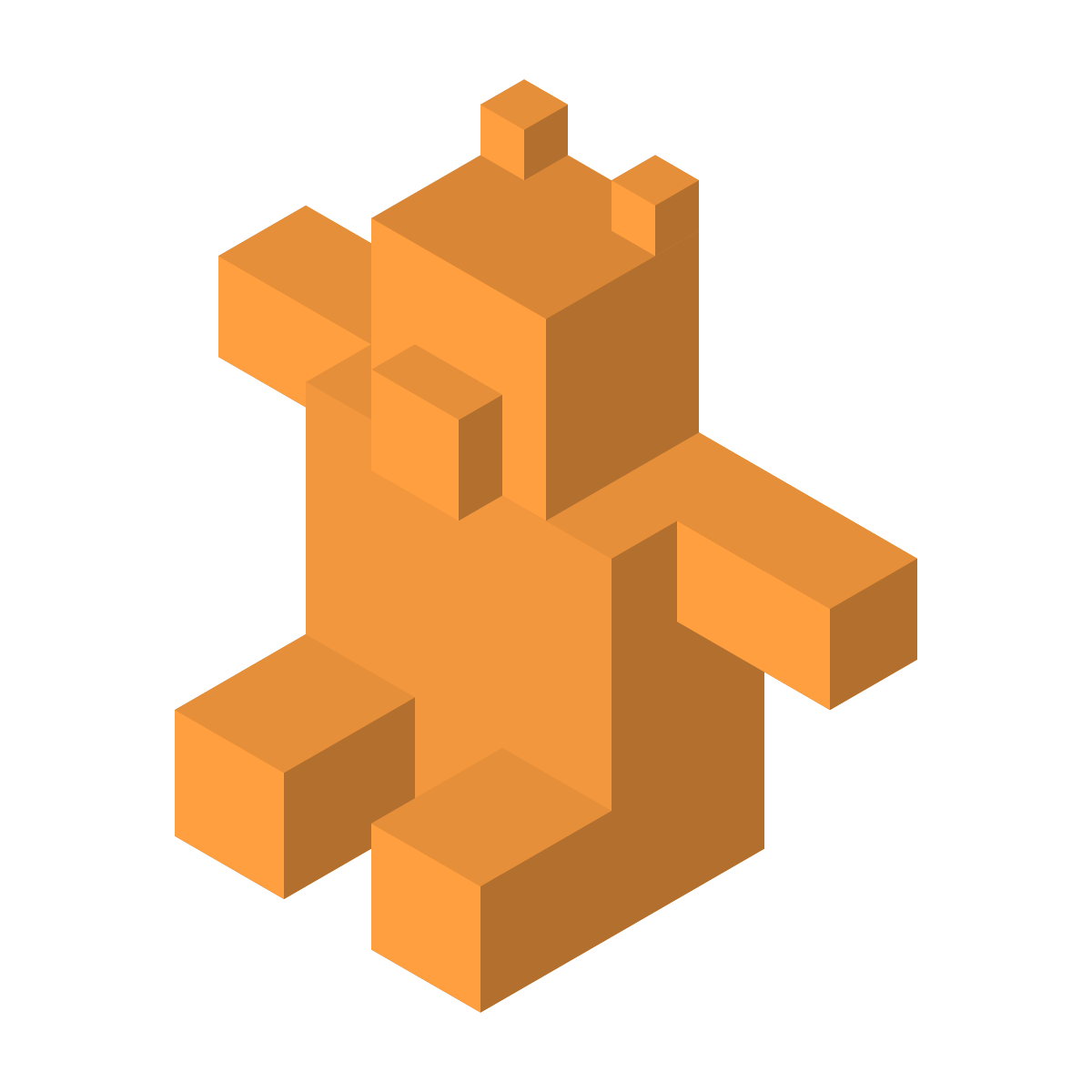 isometric color style teddy bear icon