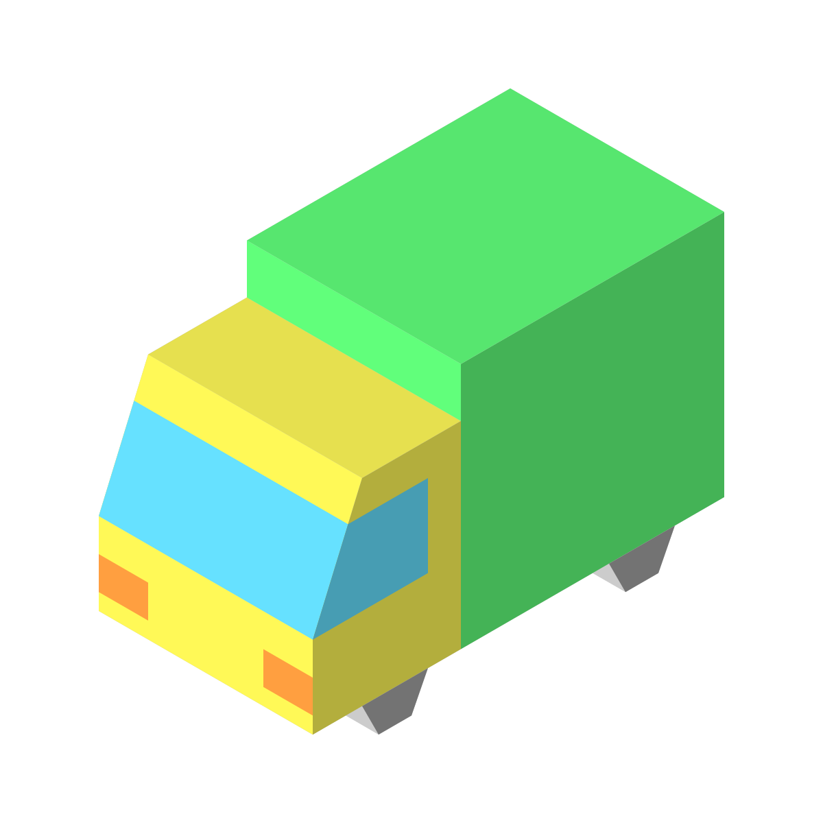 isometric color style truck icon