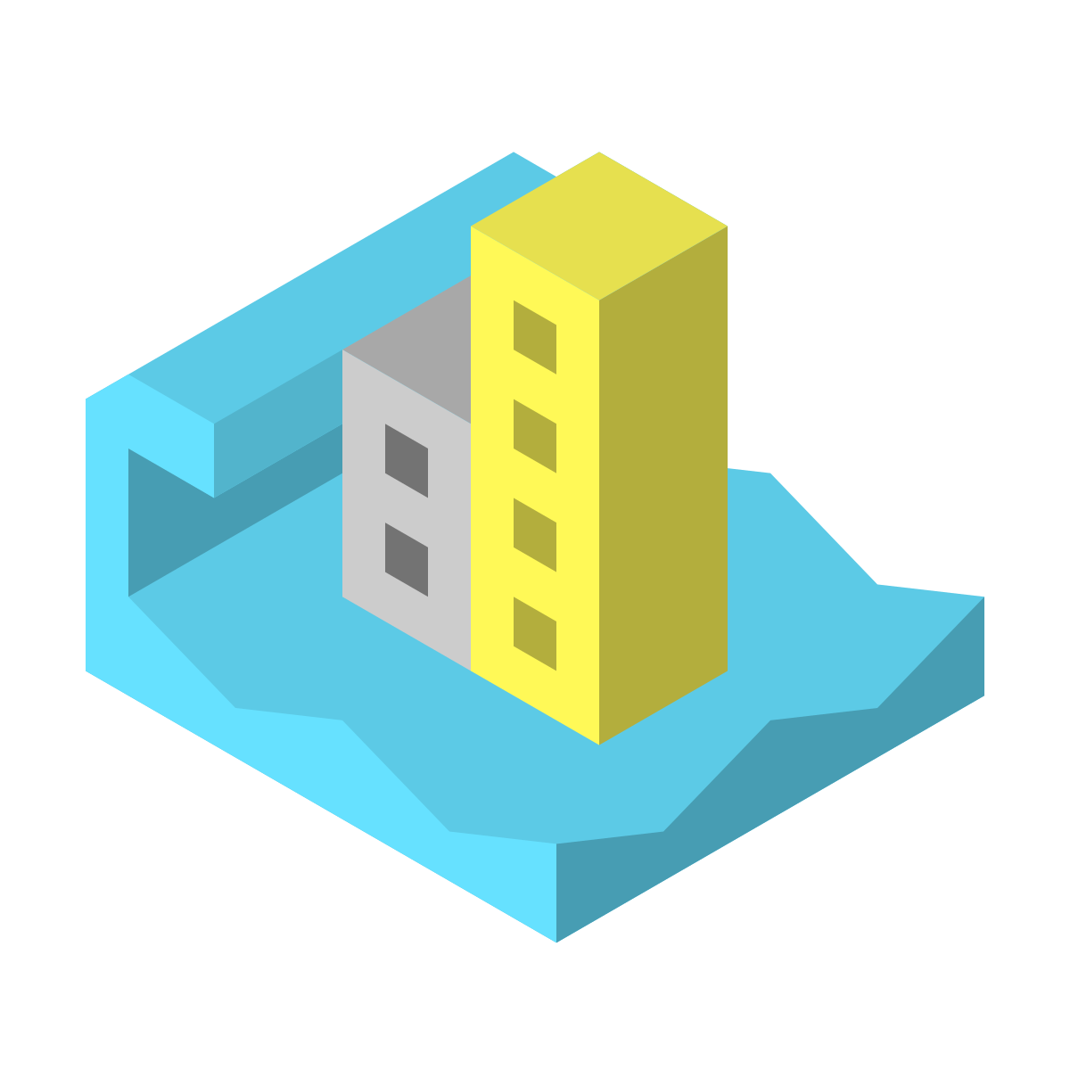 isometric color style tsunami icon