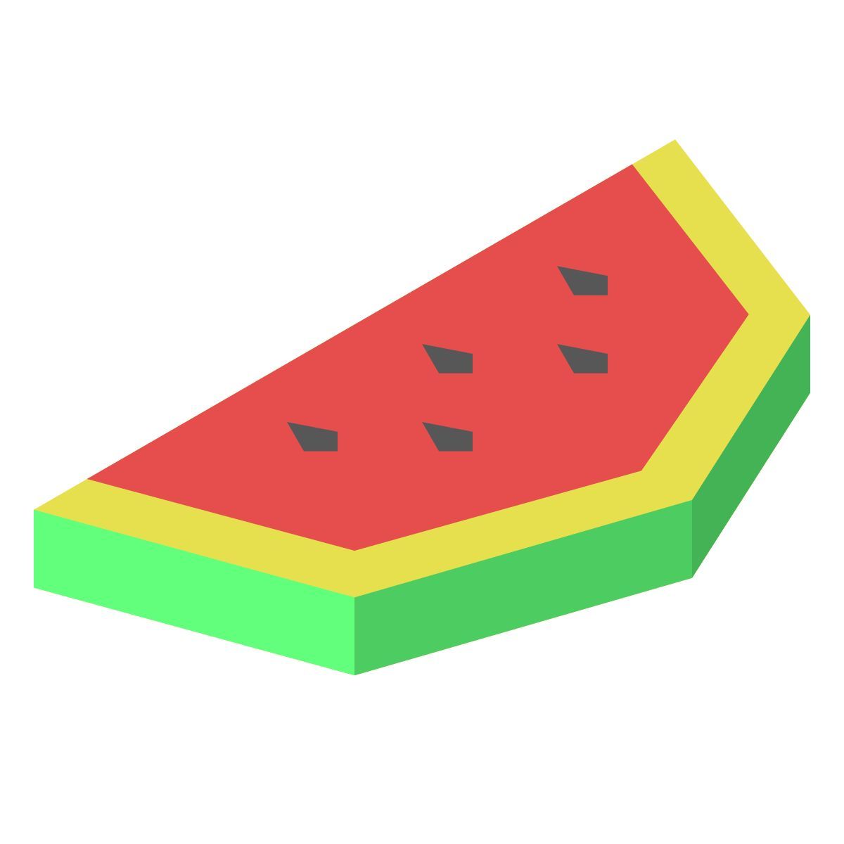 isometric color style watermelon icon