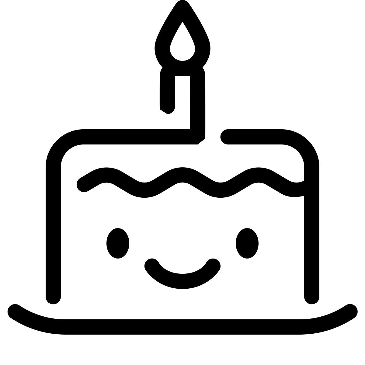 keek line style birthday cake icon