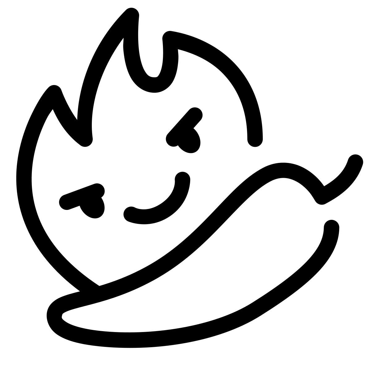 keek line style chili pepper icon