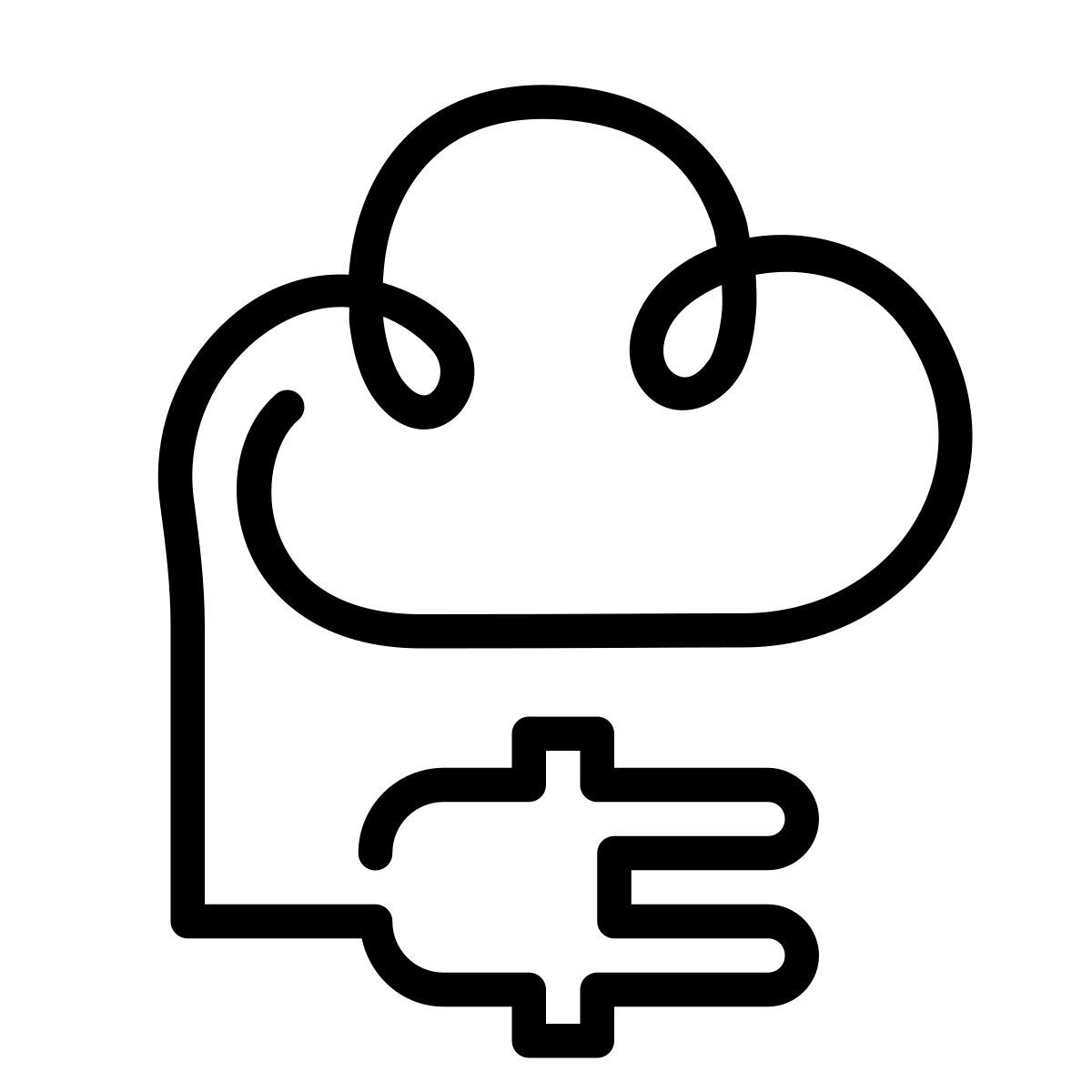 laces style cloud connection icon