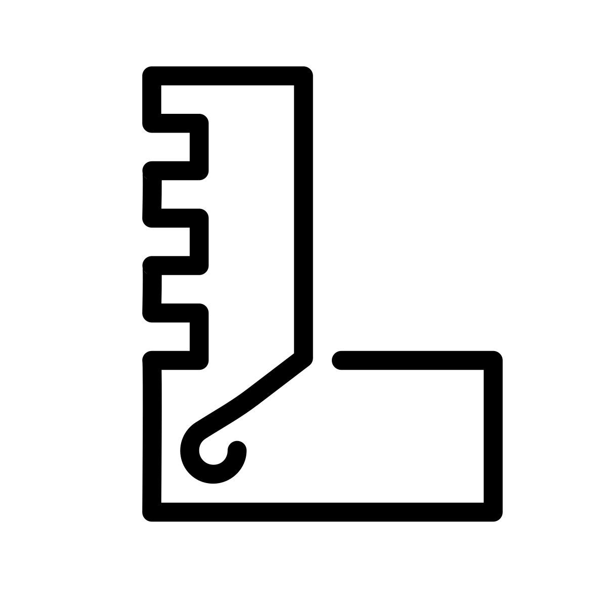 laces style construction carpenter ruler icon