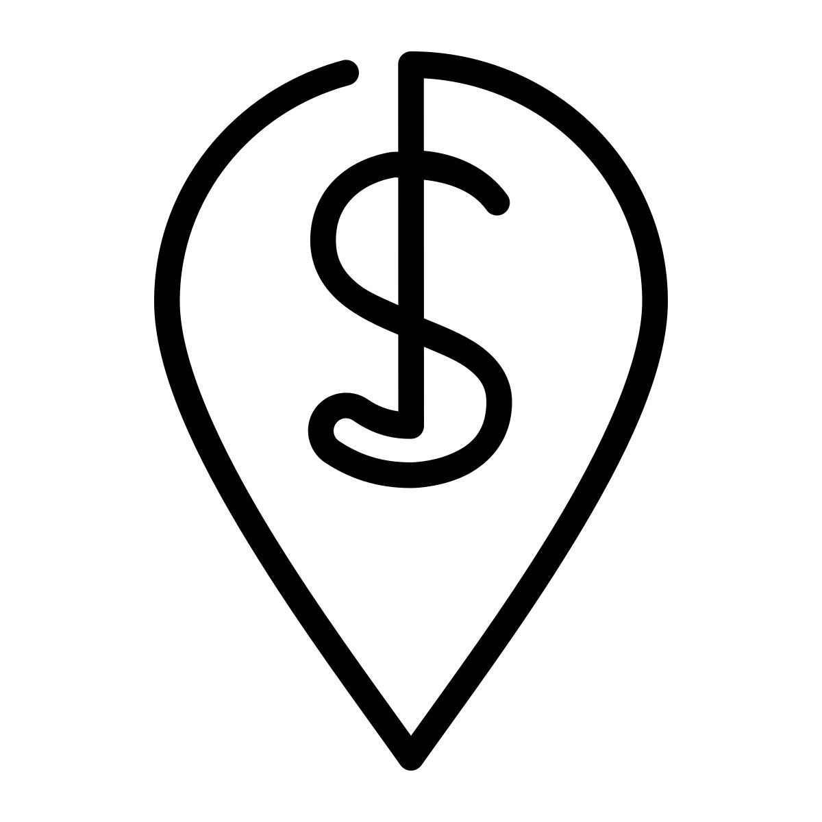 laces style dollar place marker icon