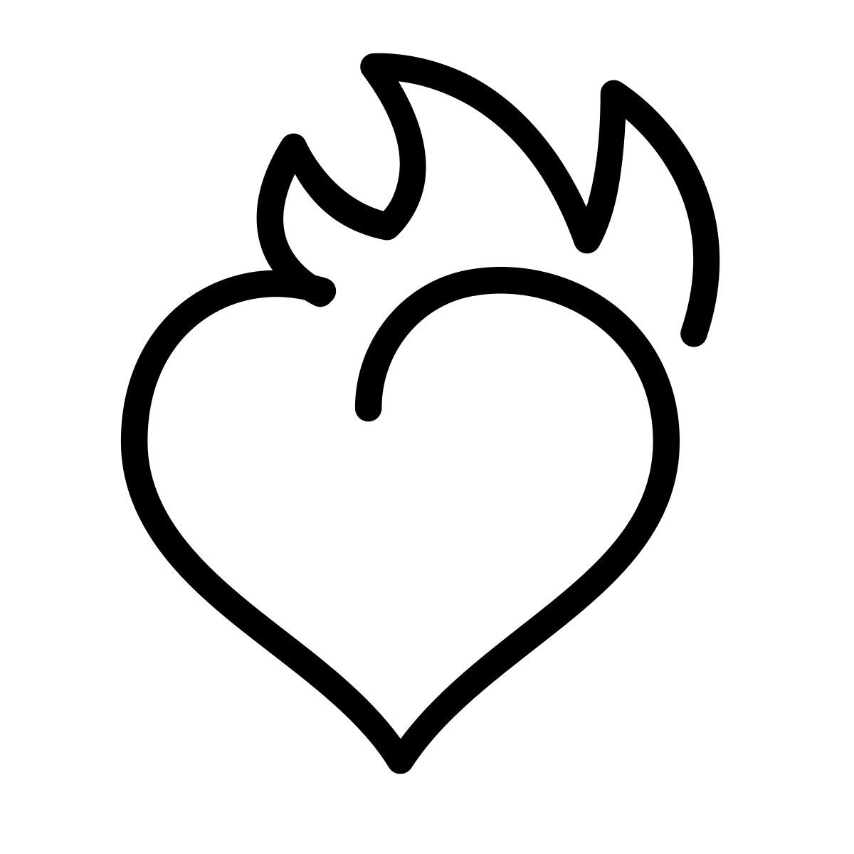 laces style fire heart icon