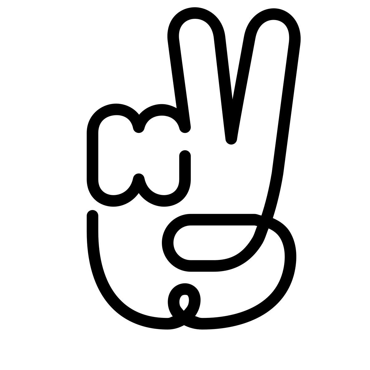 laces style hand peace icon