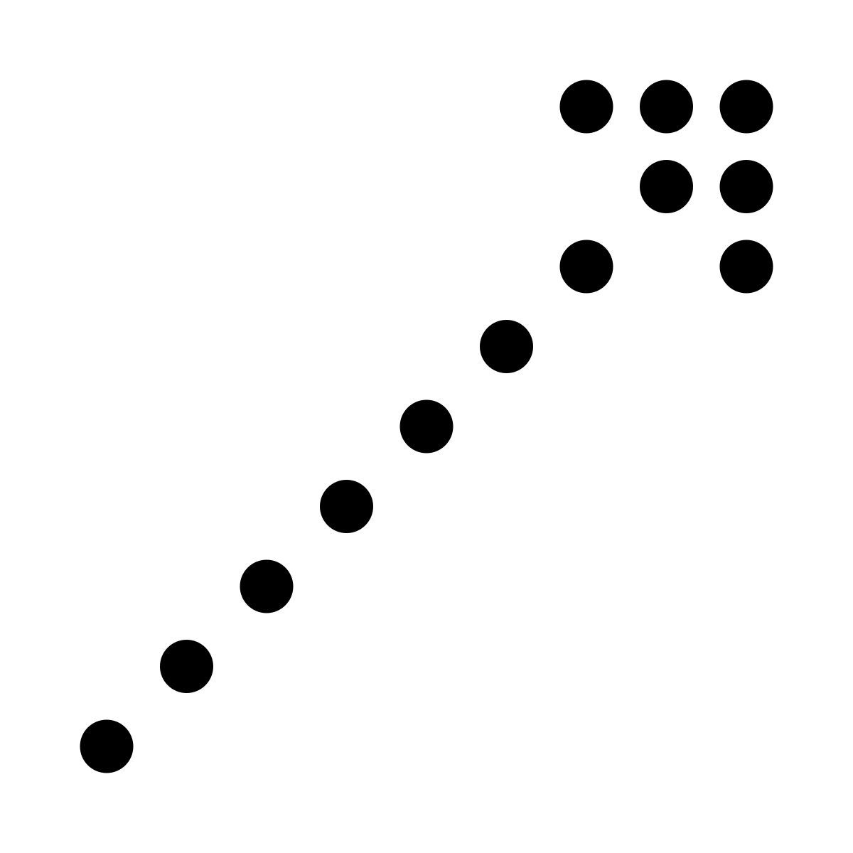 led style down left arrow icon