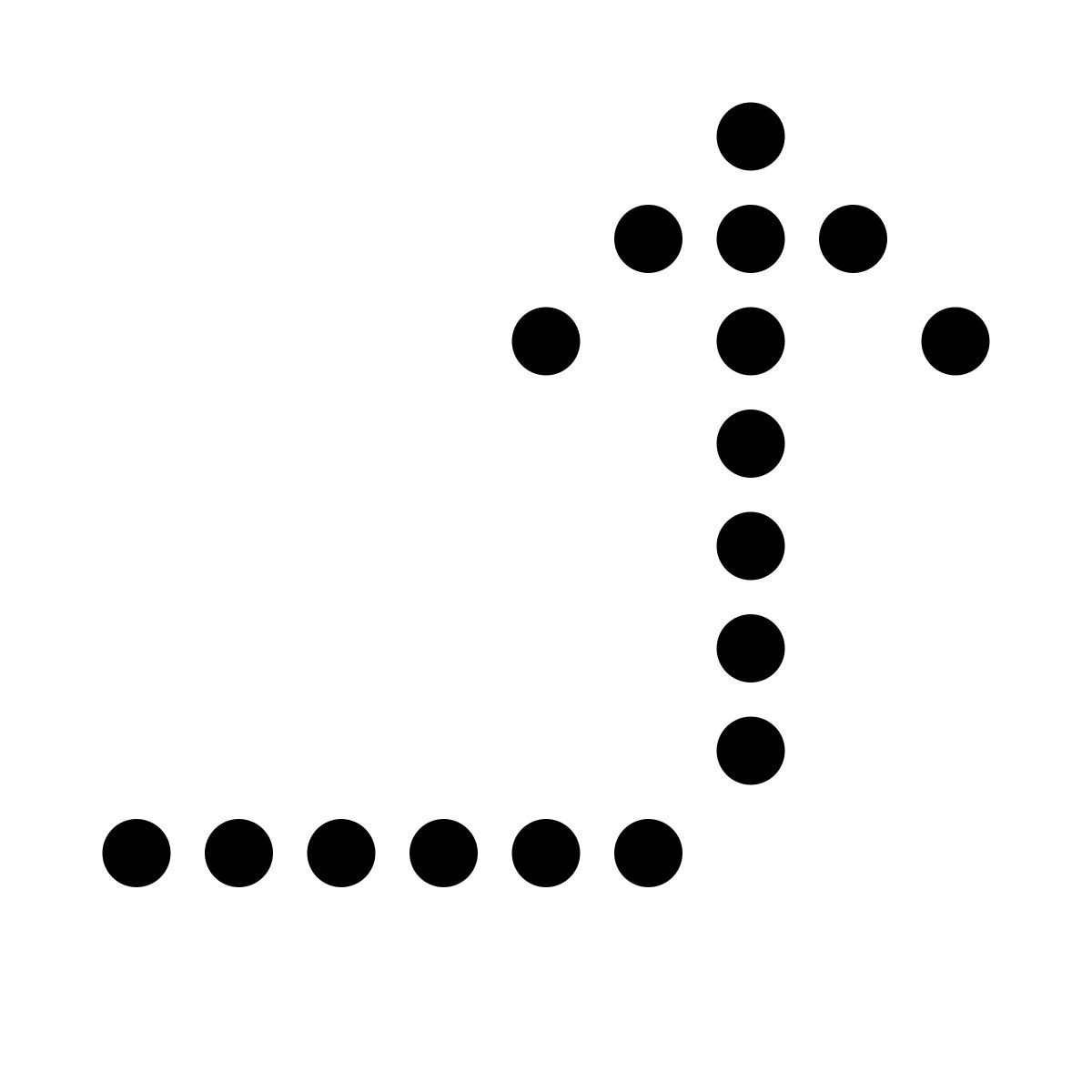 led style rightward up arrow icon