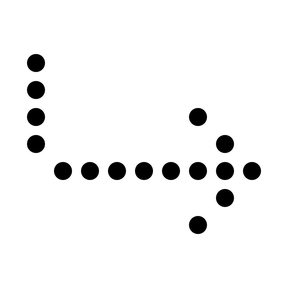 led style curved arrow icon