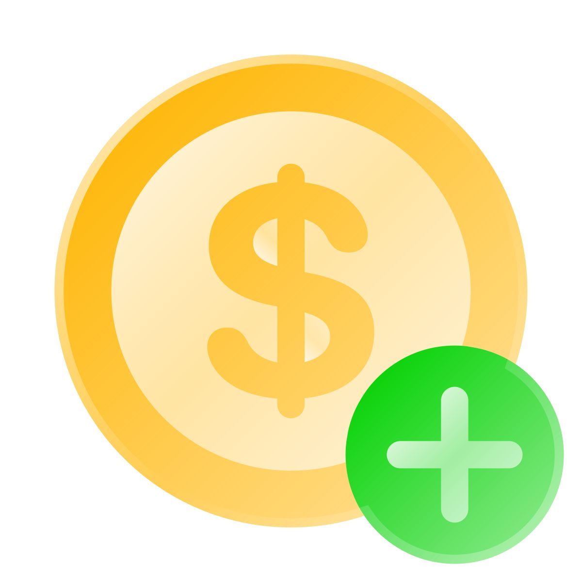 liquid glass color style add dollar icon