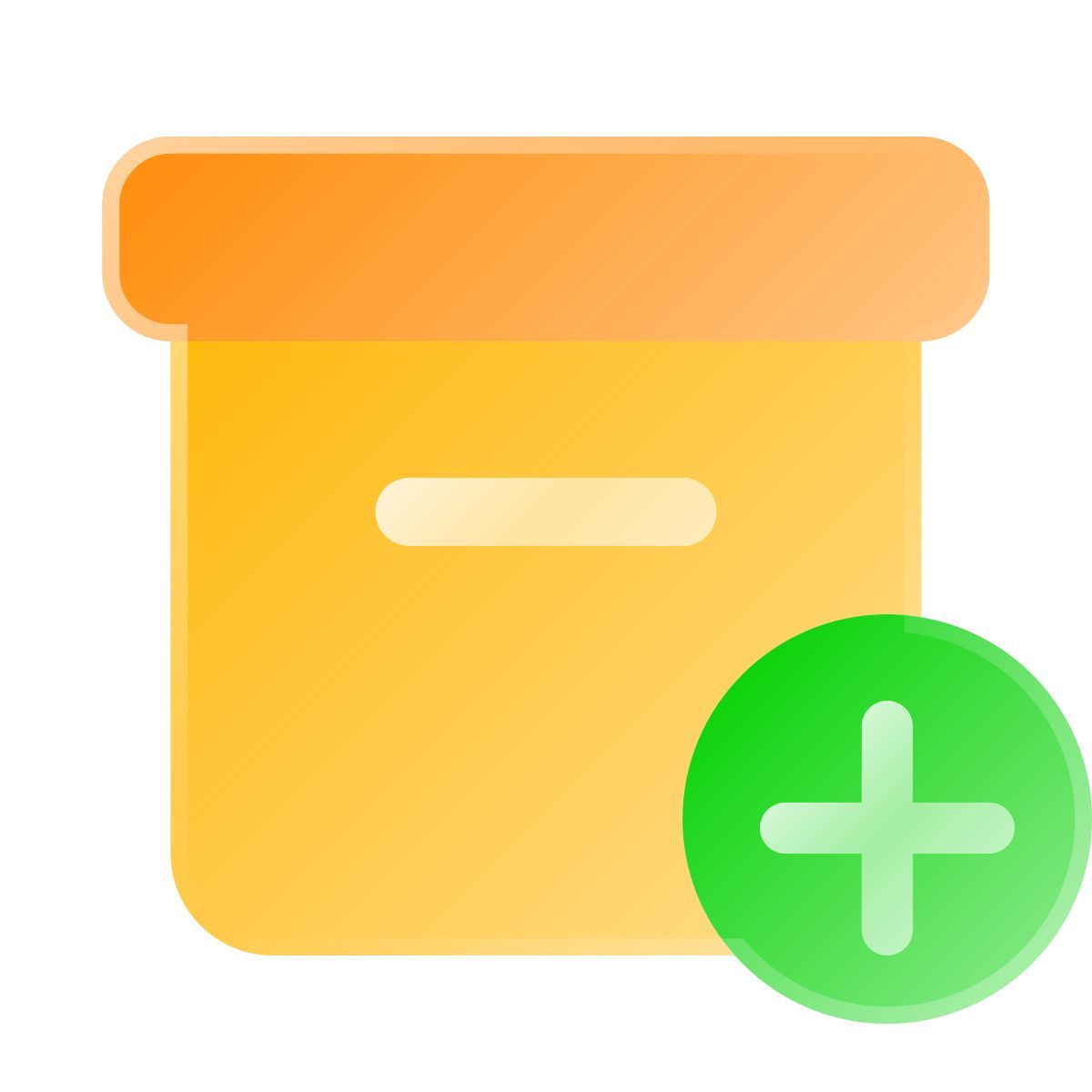 icon adicionar produto liquid glass color estilo
