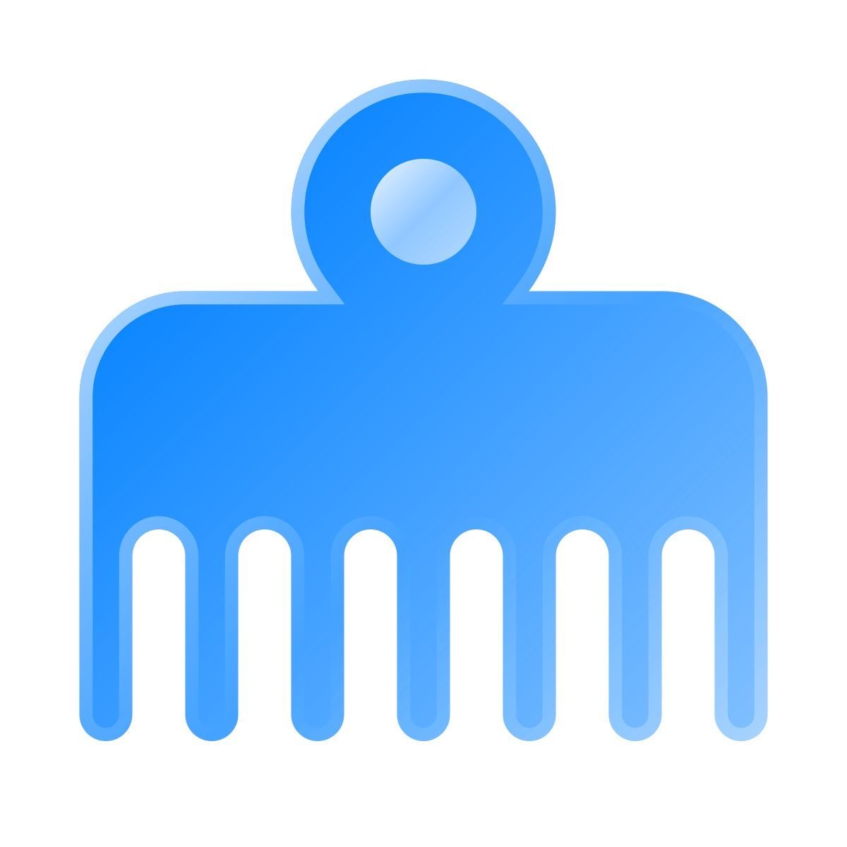 liquid glass color style afro pick icon