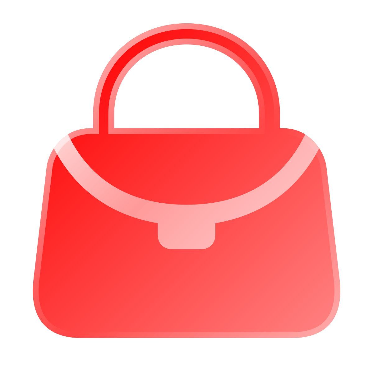 liquid glass color style vista frontale di borsa icon