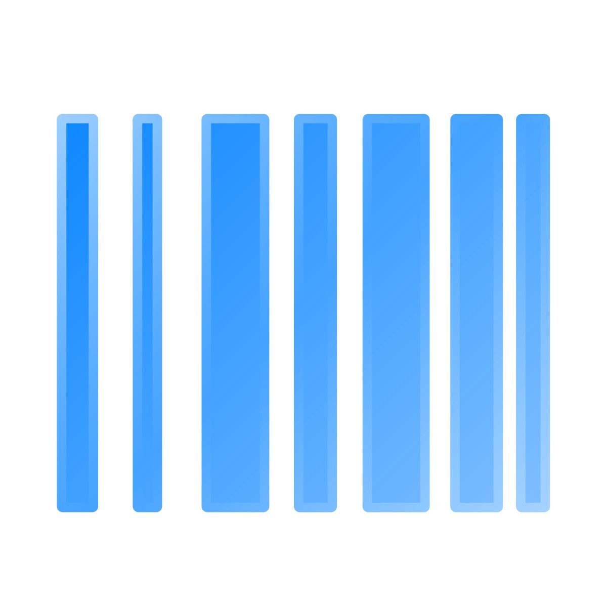 liquid glass color style code barre icon