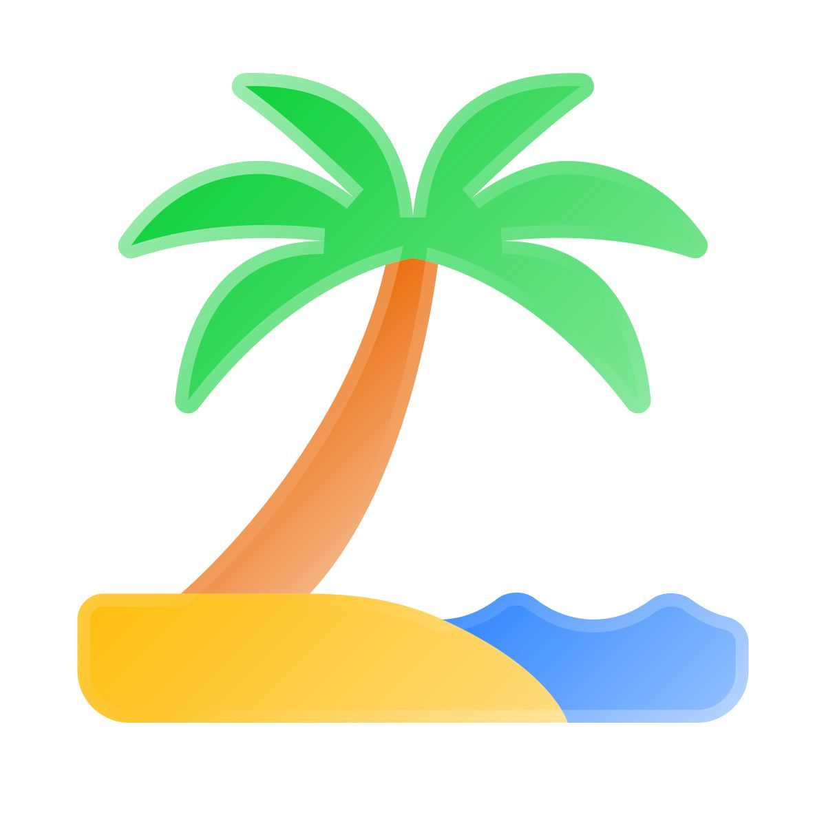 liquid glass color style beach icon