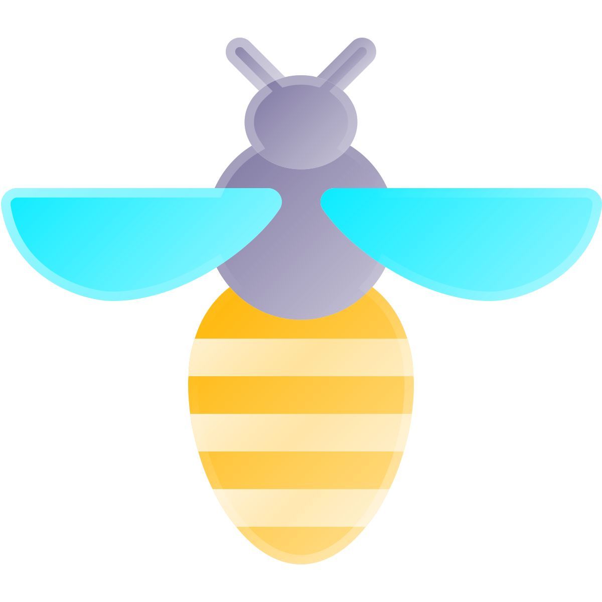 liquid glass color style vista superior da abelha icon