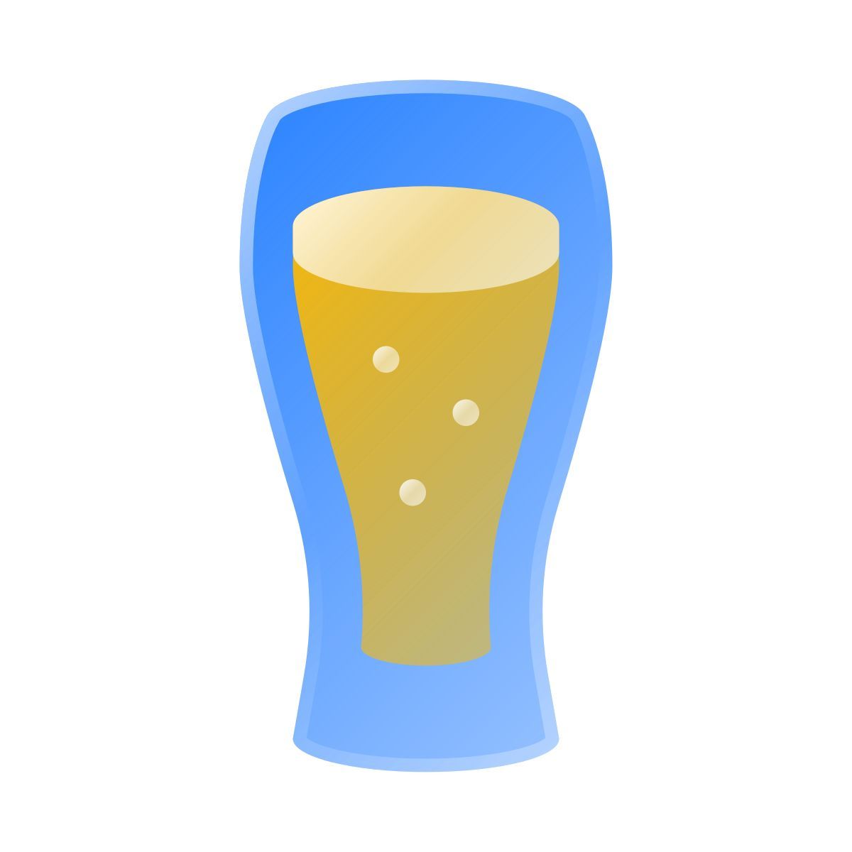 liquid glass color style 啤酒杯 icon