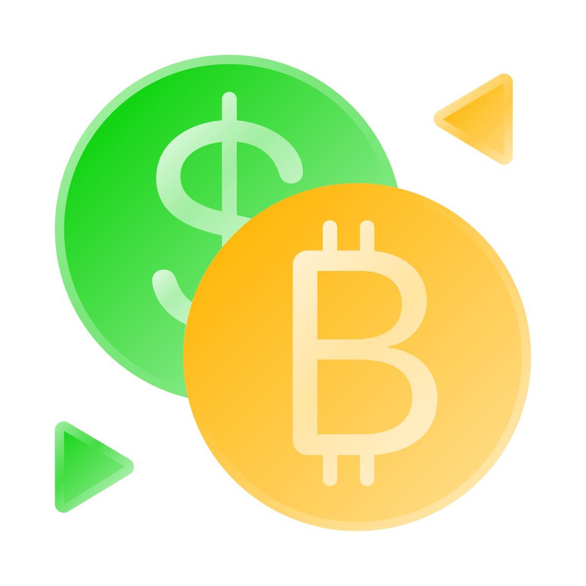 liquid glass color style bitcoin exchange icon