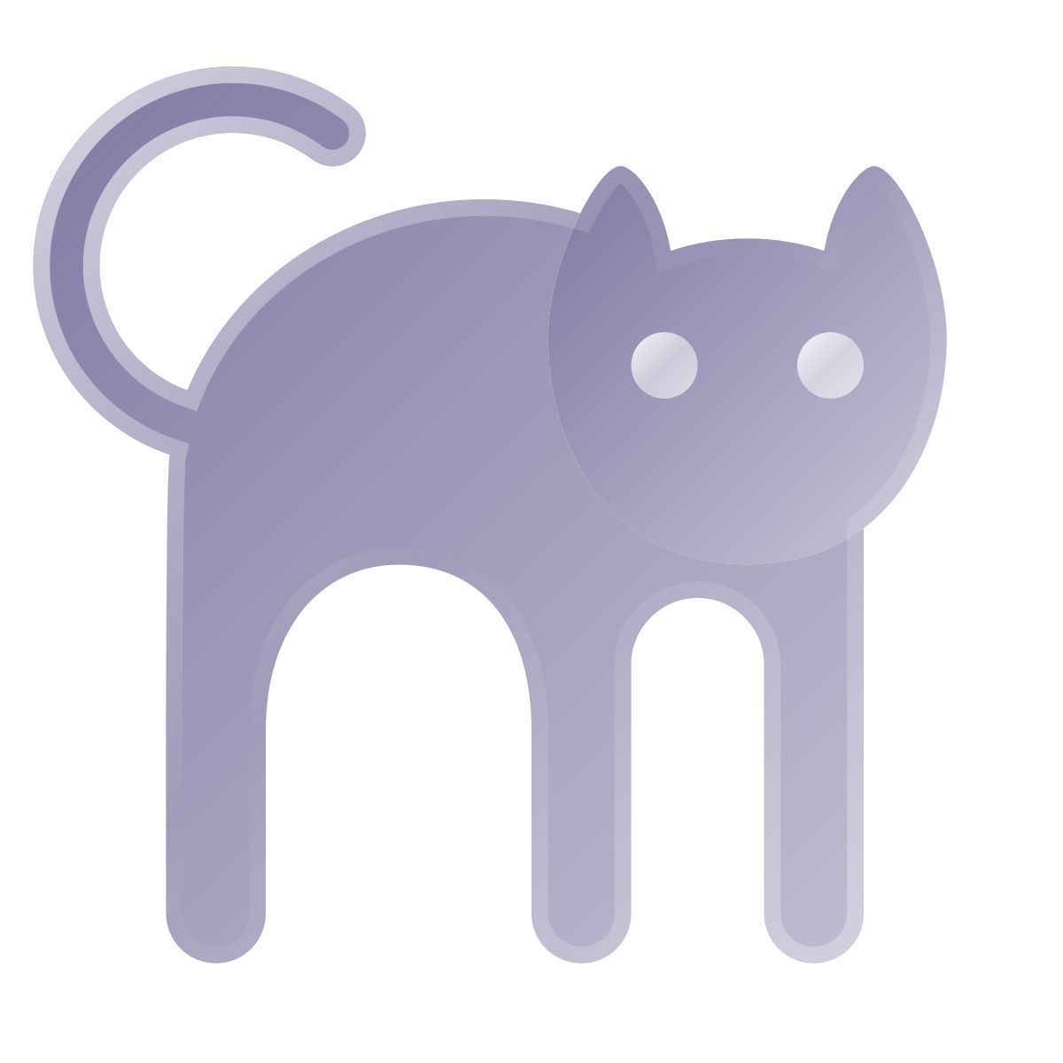 liquid glass color style schwarze katze icon