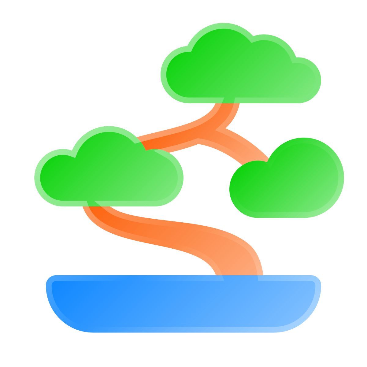 liquid glass color style bonsai icon