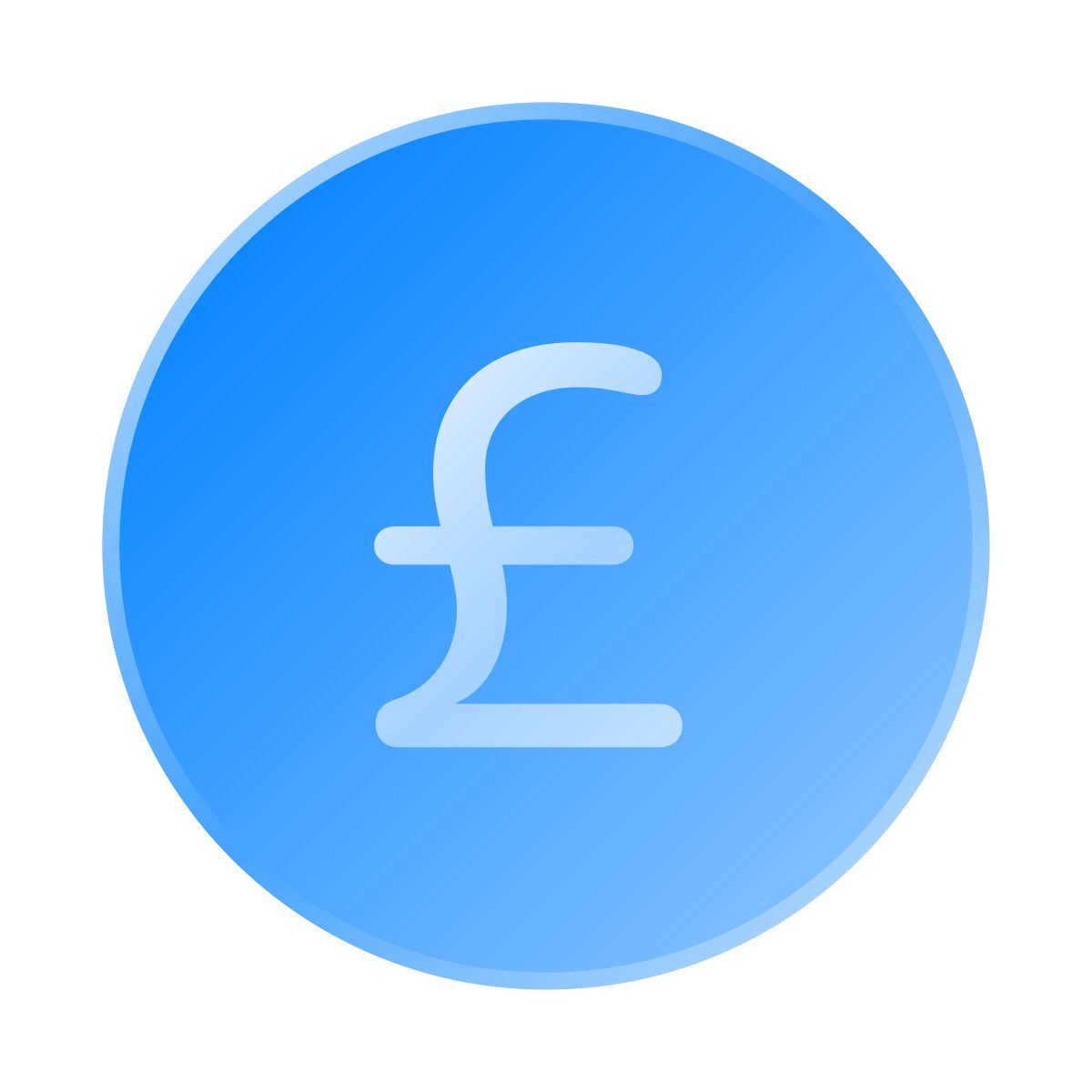 liquid glass color style british pound icon