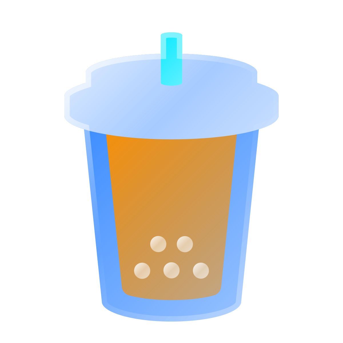 liquid glass color style thé à bulles icon