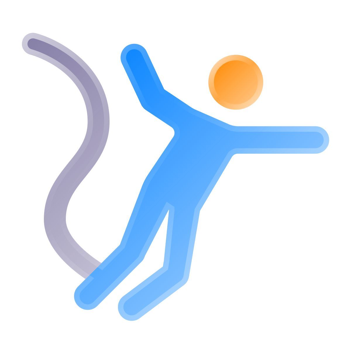 liquid glass color style bungee jumping icon