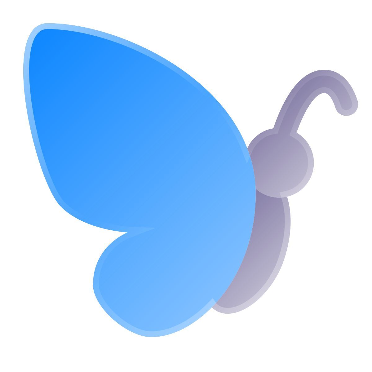 liquid glass color style schmetterling seitenansicht icon