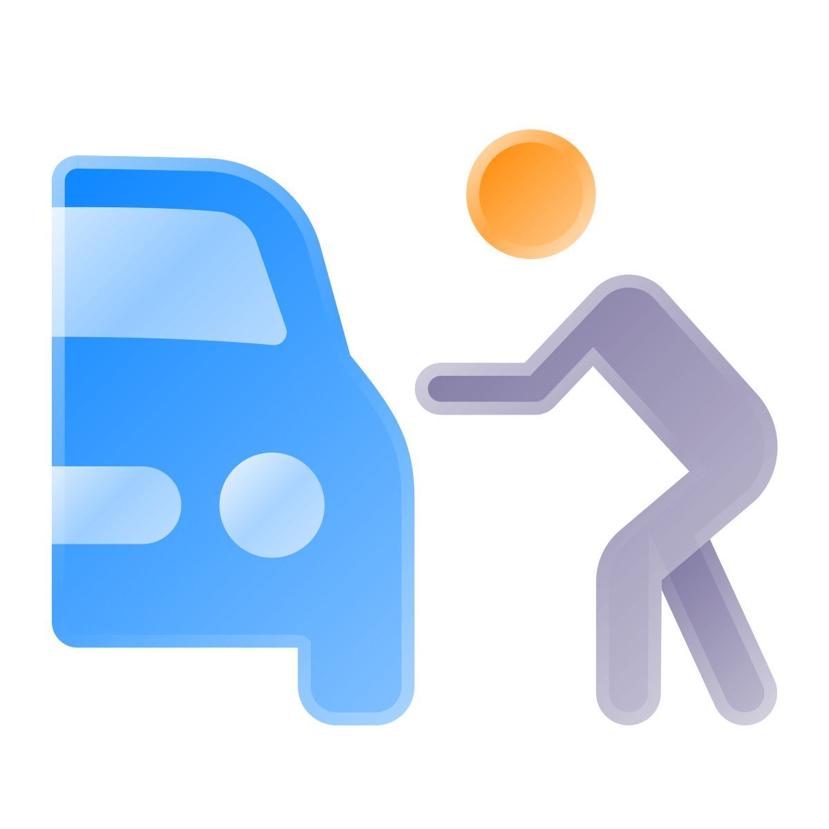 liquid glass color style car theft icon